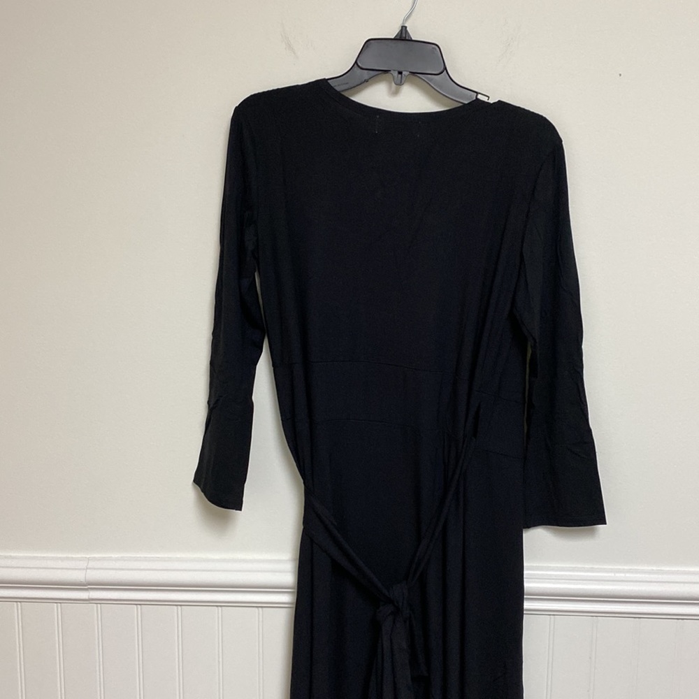 Maggie Tang Long Wrap Dress Black Size Large - Picture 6 of 6
